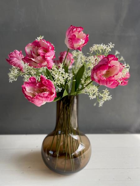[Brand/Company Name] [Plant/Flower Type] and [Plant/Flower Type] set in [Material/Color] pot on [Material/Color] tray.