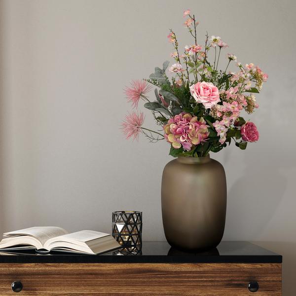[Brand/Company Name] [Plant/Flower Type] and [Plant/Flower Type] set in [Material/Color] pot on [Material/Color] tray.