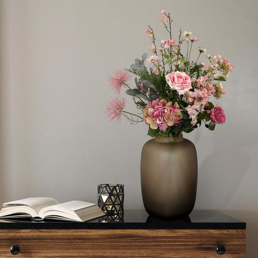 [Brand/Company Name] [Plant/Flower Type] and [Plant/Flower Type] set in [Material/Color] pot on [Material/Color] tray.