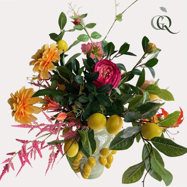 [Brand/Company Name] [Plant/Flower Type] and [Plant/Flower Type] set in [Material/Color] pot on [Material/Color] tray.