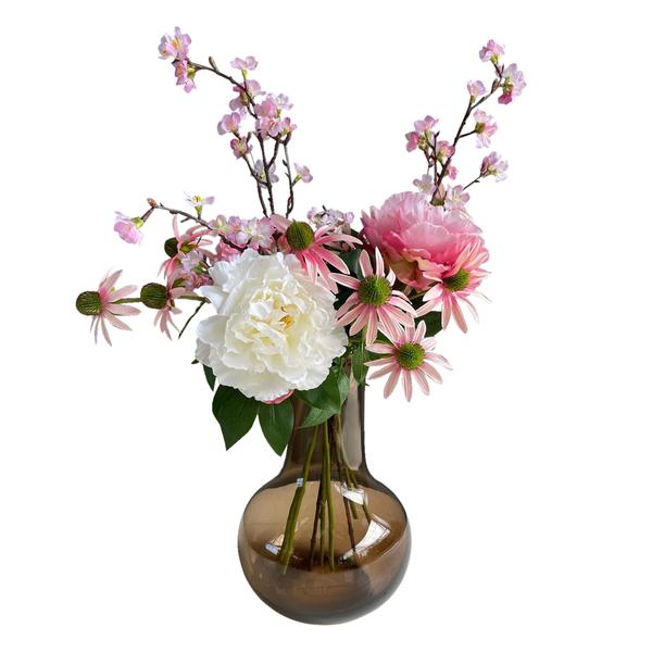 [Brand/Company Name] [Plant/Flower Type] and [Plant/Flower Type] set in [Material/Color] pot on [Material/Color] tray.