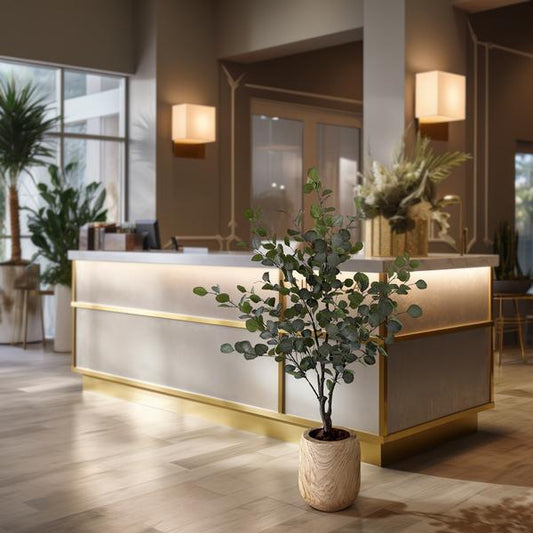 [Brand/Company Name] [Plant/Flower Type] and [Plant/Flower Type] set in [Material/Color] pot on [Material/Color] tray.