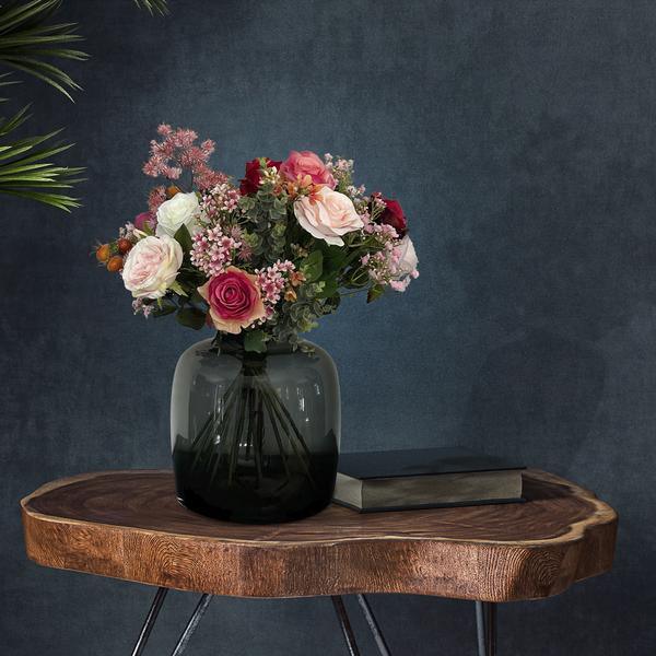[Brand/Company Name] [Plant/Flower Type] and [Plant/Flower Type] set in [Material/Color] pot on [Material/Color] tray.