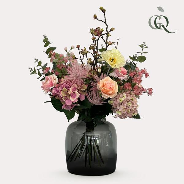 [Brand/Company Name] [Plant/Flower Type] and [Plant/Flower Type] set in [Material/Color] pot on [Material/Color] tray.