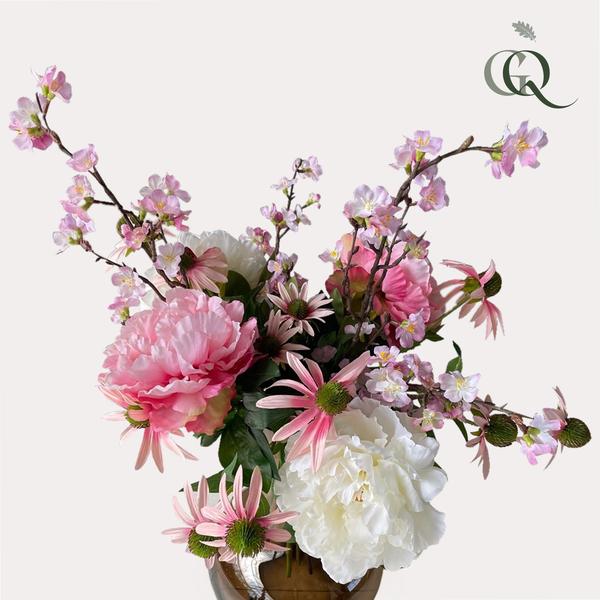 [Brand/Company Name] [Plant/Flower Type] and [Plant/Flower Type] set in [Material/Color] pot on [Material/Color] tray.