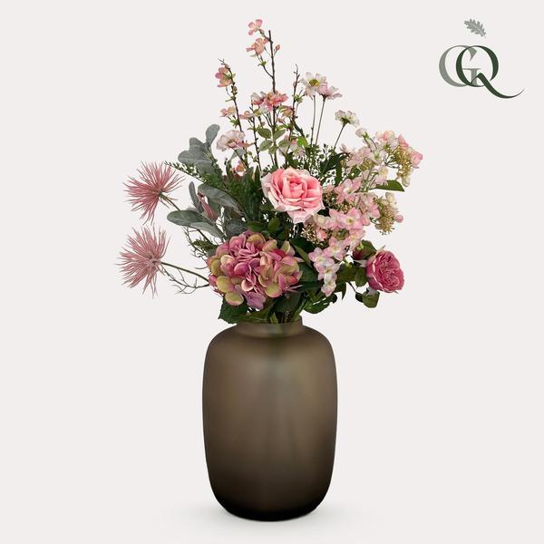 [Brand/Company Name] [Plant/Flower Type] and [Plant/Flower Type] set in [Material/Color] pot on [Material/Color] tray.
