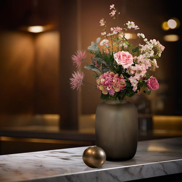 [Brand/Company Name] [Plant/Flower Type] and [Plant/Flower Type] set in [Material/Color] pot on [Material/Color] tray.