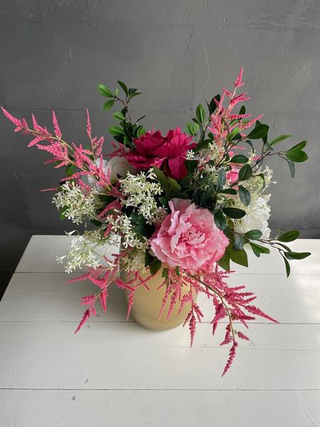 [Brand/Company Name] [Plant/Flower Type] and [Plant/Flower Type] set in [Material/Color] pot on [Material/Color] tray.