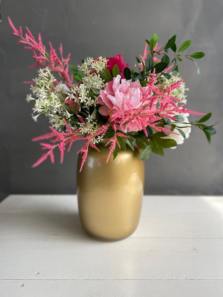 [Brand/Company Name] [Plant/Flower Type] and [Plant/Flower Type] set in [Material/Color] pot on [Material/Color] tray.